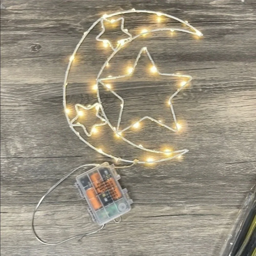 Celestial‎ Moon and Stars LED Light Up Wall Decor Warm White Battery Operated